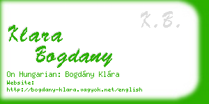 klara bogdany business card